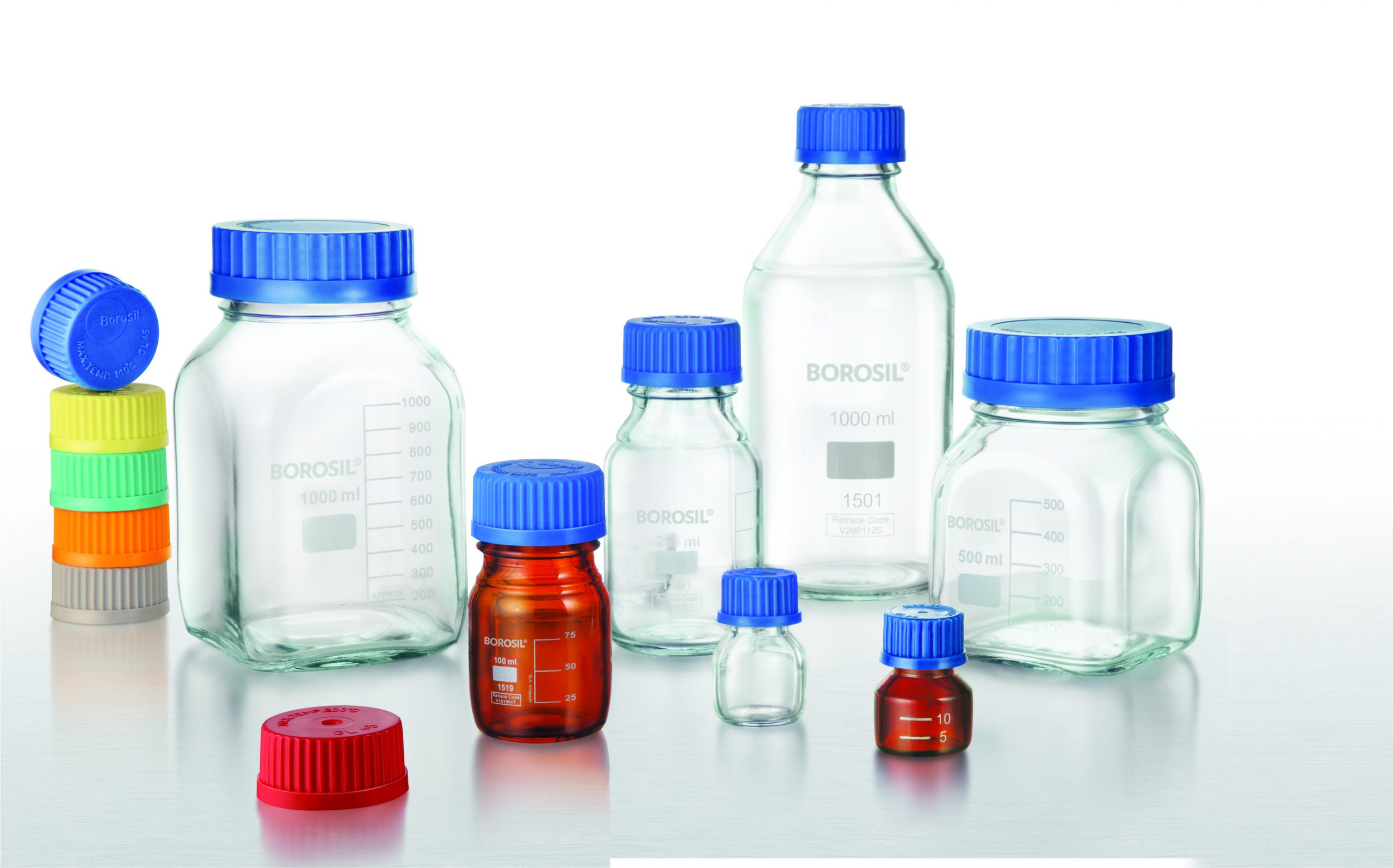Laboratory Bottles and caps